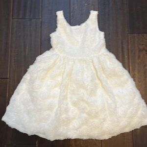 Janie and Jack Special Occasion White The Rosette Party Dress! Worn one time!